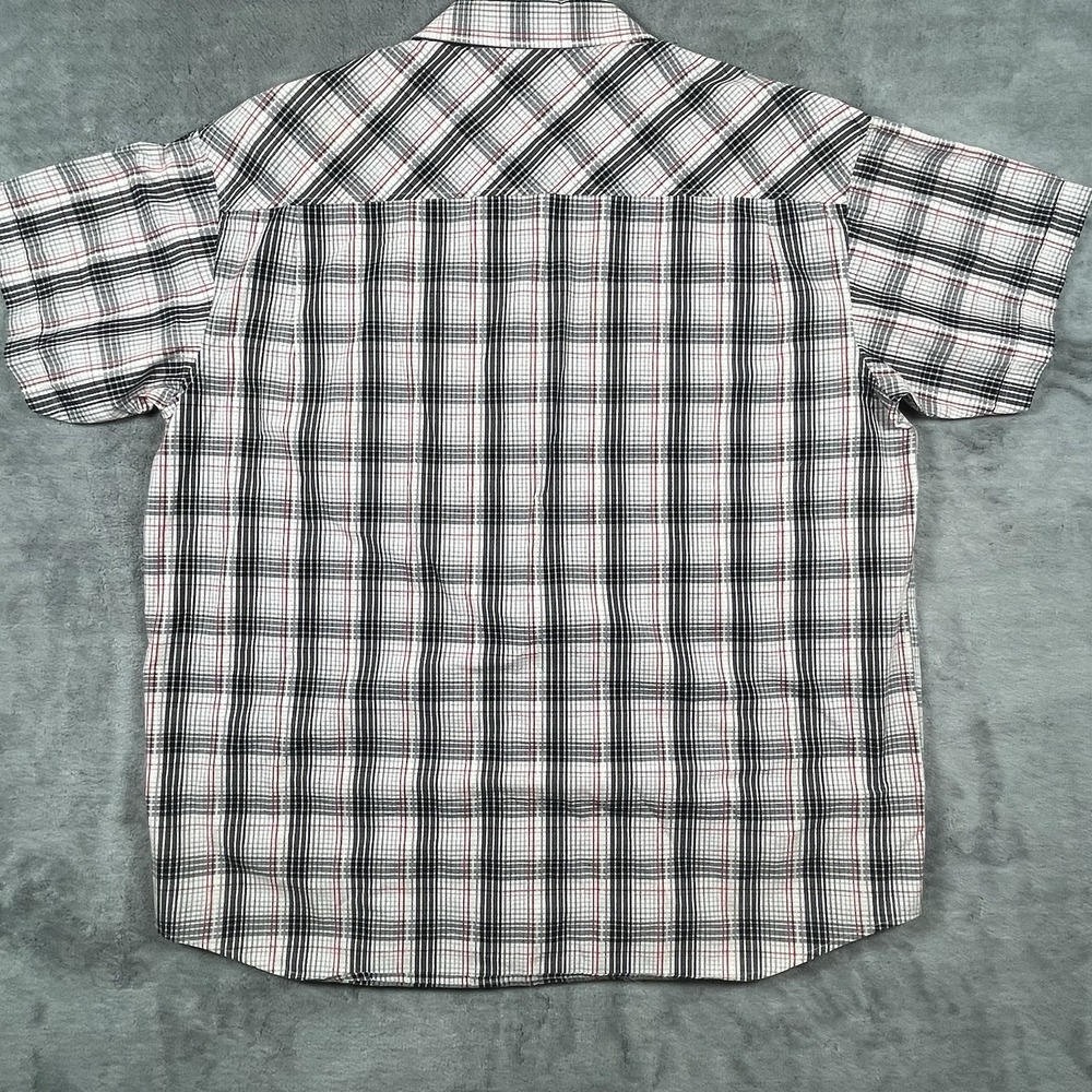 Sean John Shirt Men's Big Tall 3XB 3XL Red Black White Plaid Short Sleeve Button - Picture 4 of 7